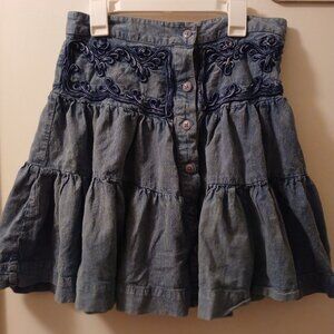 Free people jean mini skirt